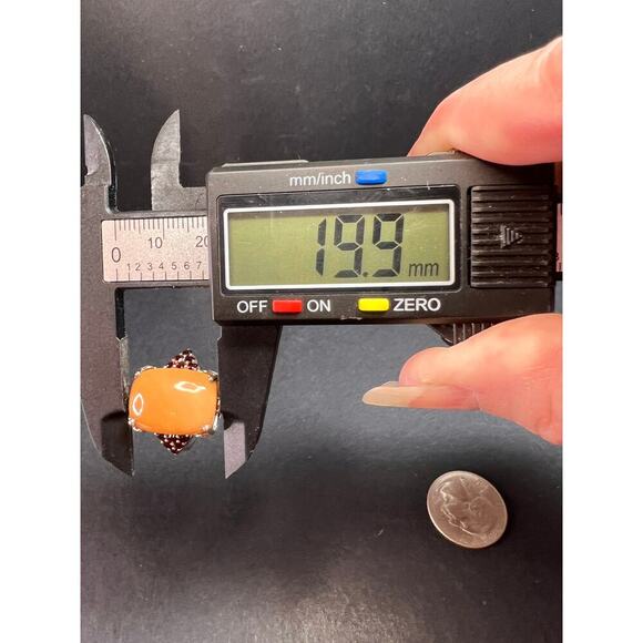 NEW Caramel Opal and garnet sterling silver ring size 7 - Picture 7 of 16